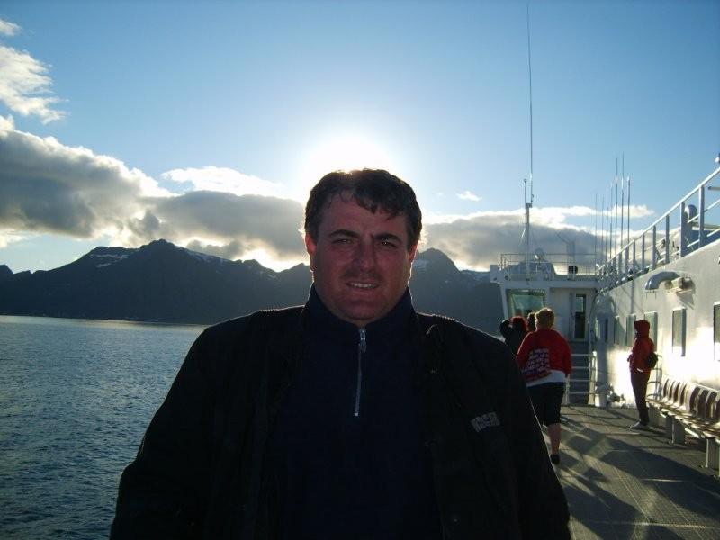 Marco sul traghetto per le isole Lofoten