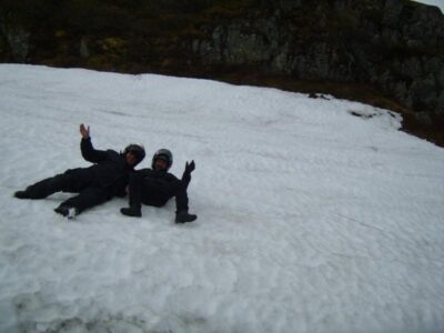 rotolando sulla neve